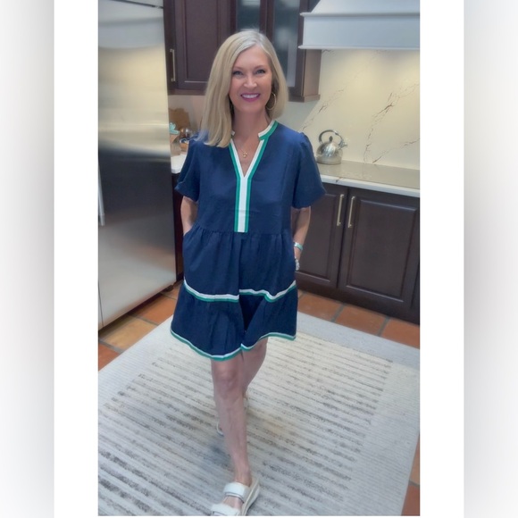 NWT NAVY BLUE BABYDOLL DRESS-S - Picture 9 of 14